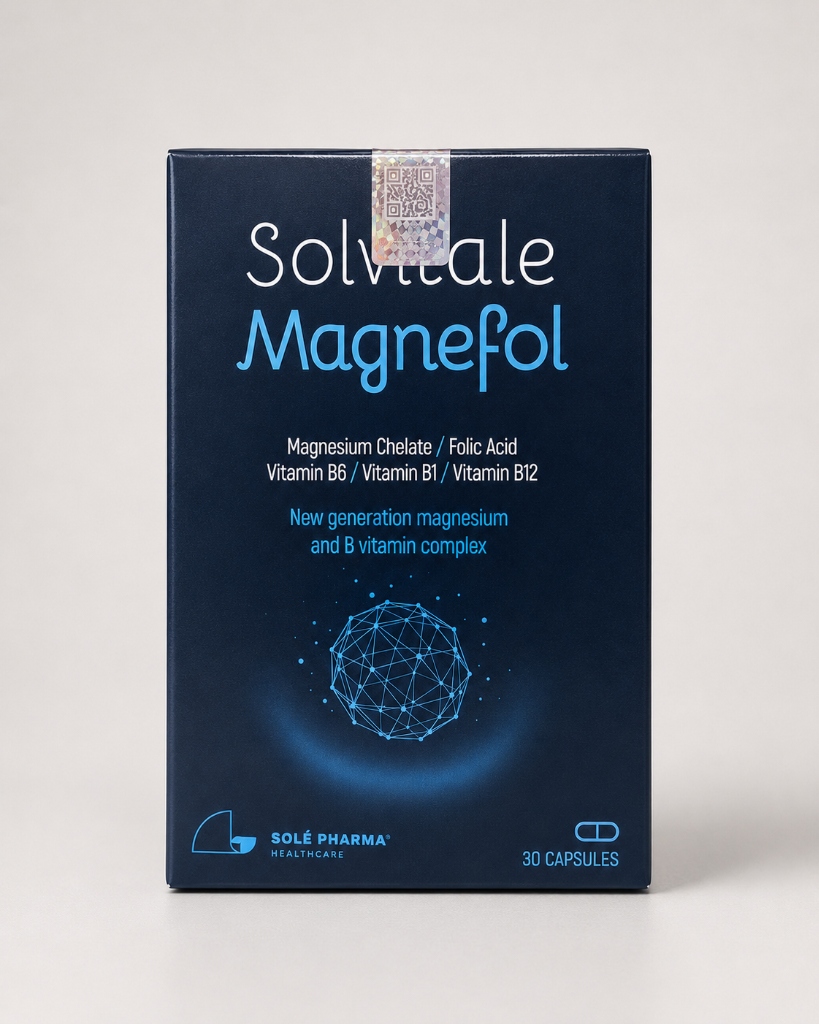 Mặt sau hộp Solvitale Magnefol